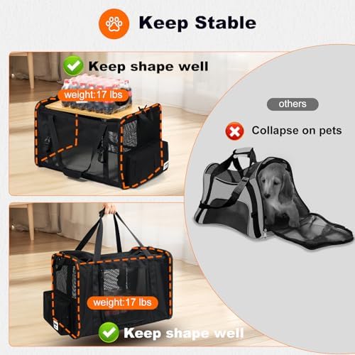 pidipiti 25x17x17 Extra Large Expandable car cat Carrier - Image 5