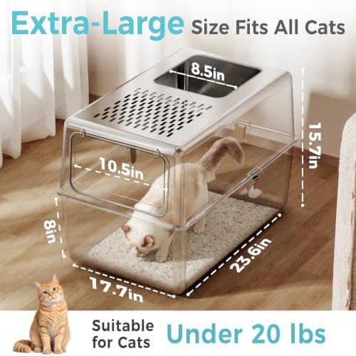 Enclosed Stainless Steel Cat Litter Box - Image 3