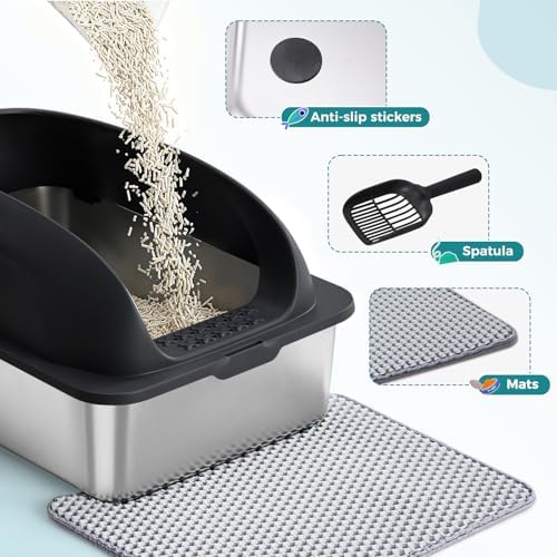 OLIXIS Stainless Steel Large Cat Litter Box - Image 6