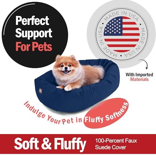Majestic Pet Suede Shredded Memory Foam Mix Calming Dog Bed Washable - Image 2