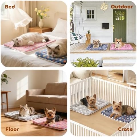 Mora Pets Cat Bed Ultra Soft Dog Crate Pad Star Print 2 Pack 18 inch - Image 6