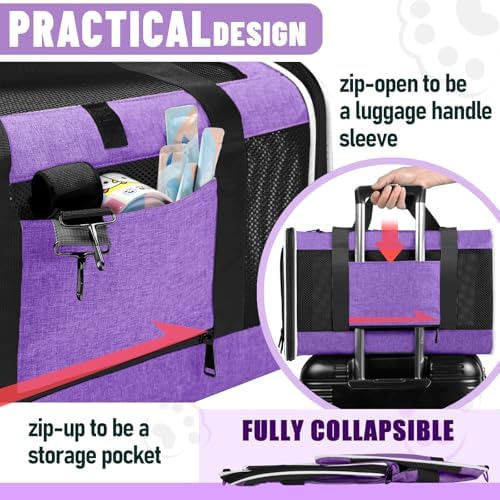 GAPZER Large Cat Carrier Soft, Collapsible Travel Pet Carry Bag, Small Dogs - Image 3