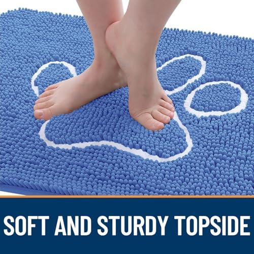 OLANLY Dog Door Mat for Muddy Paws 36x24, Paw Print Design Chenille Mud Mat - Image 4