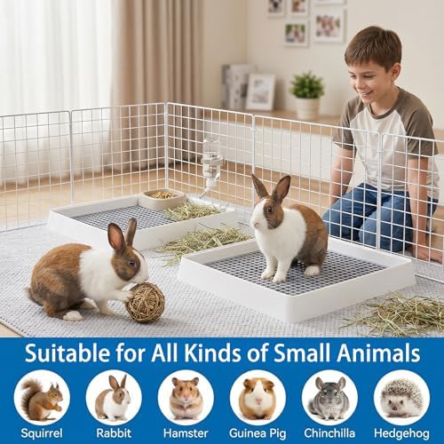 WUWEOT 2 Pack Large Rabbit Litter Box, Shallow Bunny Restroom Litter Tray - Image 6