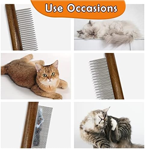 3 Pack Solid Wood Cat Combs, Stainless Steel Teeth - Image 4