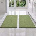 Bcoimo Bath Rugs Mat Set, 2 Piece Non Slip Chenille Bath Sage Bathroom Sets by Bcoimo