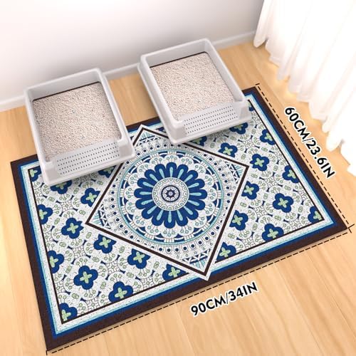 Jumbo Cat Litter Mat Catcher 35"x24" | Ultra-Absorbent Litter Box Rug - Image 2