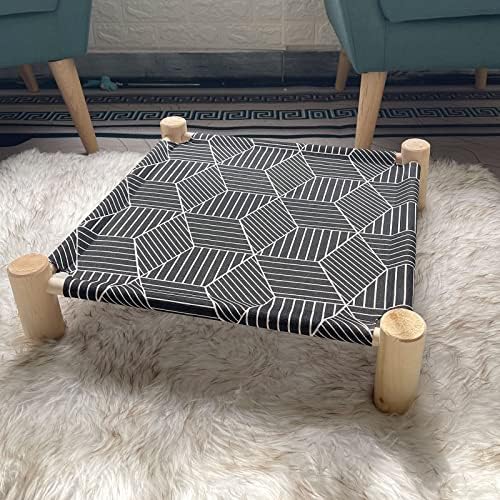 Pozico Cat/Dog Bed Hammock Cat Bed, Wooden Dog Elevated Indoor Outdoor Beds - Image 3