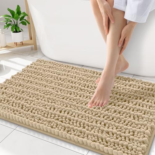 Smiry Bathroom Rugs 32X20, Extra Soft Rubber Backing Chenille Bath Mats by Smiry