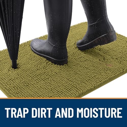 OLANLY Dog Door Mat for Muddy Paws 54x24, Super Absorbent Chenille Mud Mat - Image 2