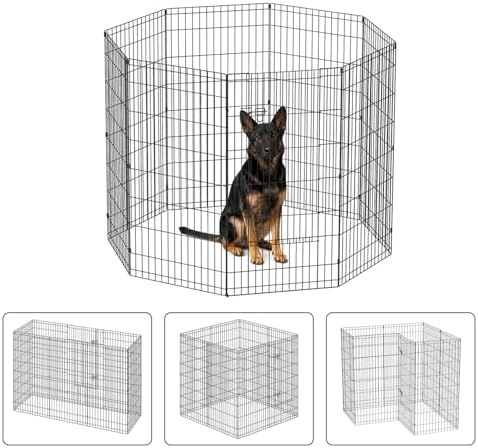NChanmar Pet Dog Palypen Foldable Metal Dog Fence 48 Inch Height 8 Panels by NChanmar