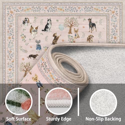 Pink Floral Hallway Runner Rug 2x8 - Image 6