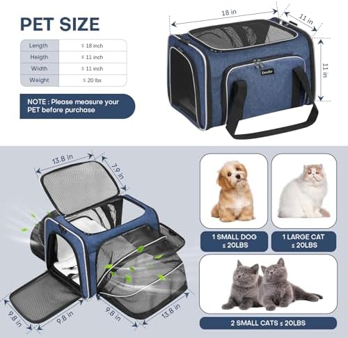 Pet Carrier, Large Soft Sided Expandable Travel Carrier - Image 5