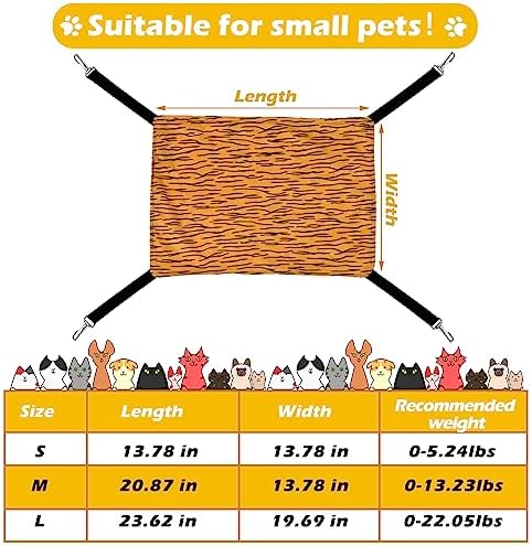 Jetec 2 Pack Cat Hammock for Cage, Zebra and Cat Paw Print - Image 4