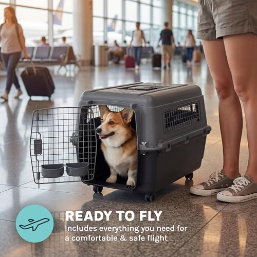 SportPet Airline Compliant MEDIUM 26.5" Travel Dog Kennel-Durable Plastic - Image 5
