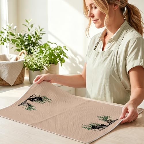 4 Pcs Bigfoot Hand Towels 24x14 Inch, Funny Big Foot Sasquatch Gifts - Image 6