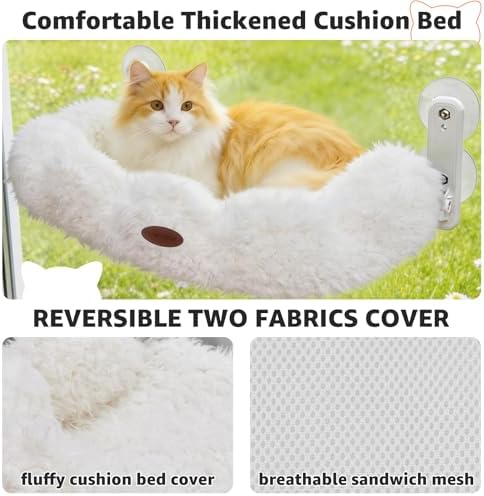 Woochpet Cordless Cat Window Perch, Large Size Hammock - Image 2