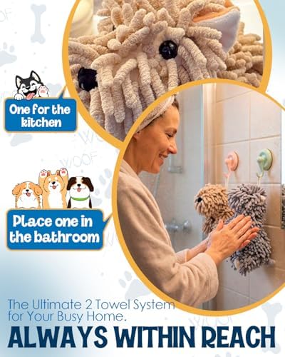 2Pack Chenille Towel Balls, Chenille Dog Hand Towel - Image 6
