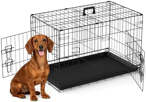 FDW | 30" Foldable Metal Dog Crate | Black | Cage by FDW