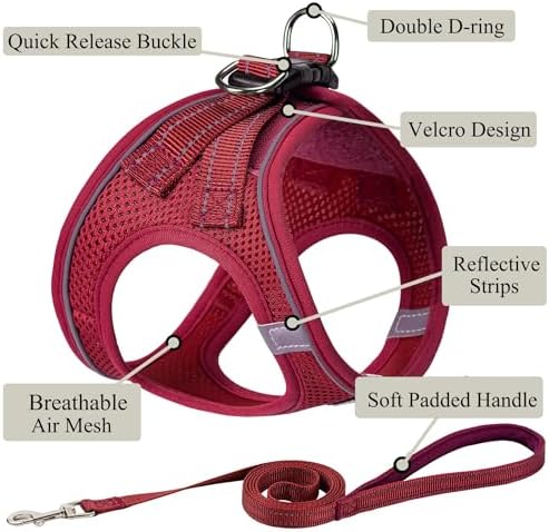 Dog Harness with Leash Set, Step-in Adjustable Puppy Pet Vest - Image 2
