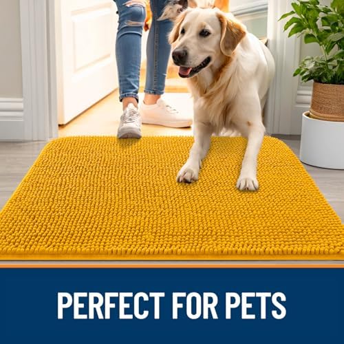 OLANLY Dog Door Mat for Muddy Paws 70x35, Super Absorbent Chenille Mud Mat - Image 6