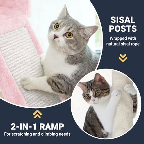 Allewie 82 Inches Large Cat Tree/House/XXL Tall Cat Towers - Image 4
