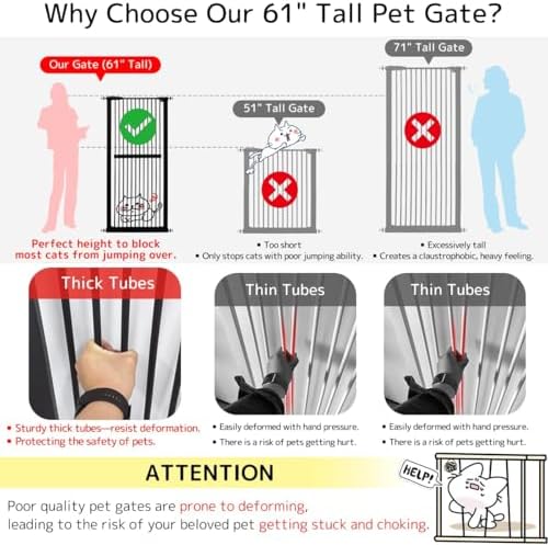 Lumizone 61.02" Extra Tall Pet Gate - Image 3