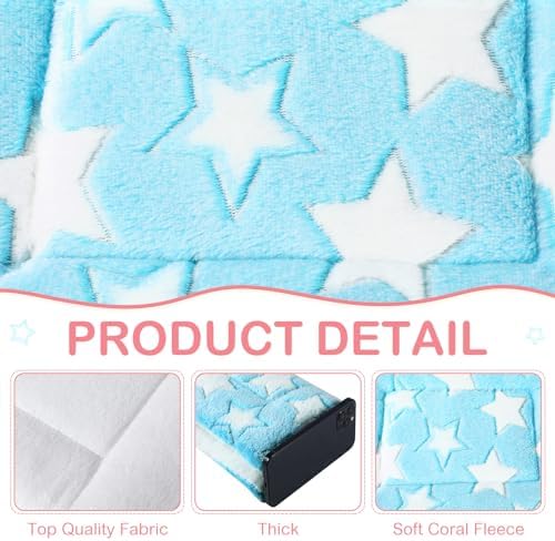 Haull 4 Pcs Waterproof Guinea Pig Bedding Mat, Cute Star, 13 x 18.5 - Image 5