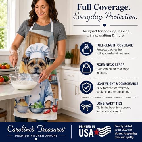 Caroline's Treasures Border Terrier The Chef Apron Cooking Kitchen Server - Image 4