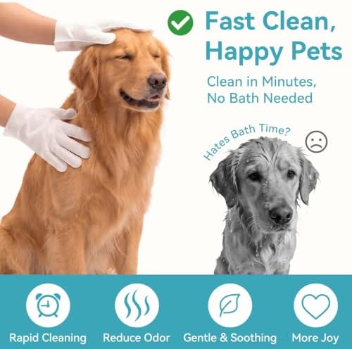 Pet Glove Wipes for Dogs & Cats, Grooming Bath Wipes - Image 5