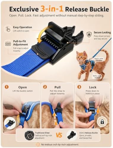 Cat Harness and Leash Set, Escape Proof Kitten Harness - Image 4