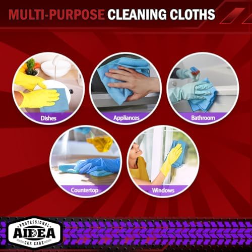 AIDEA Microfiber Cleaning Cloth, Shop Rags 12"×12" - Image 7