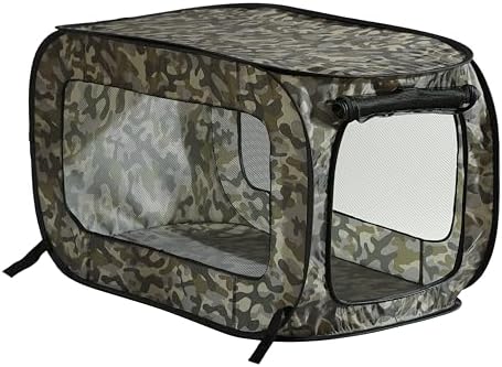 Portable Collapsible Pop Up Kennel, Camo Green by BeatriceHomeFashions