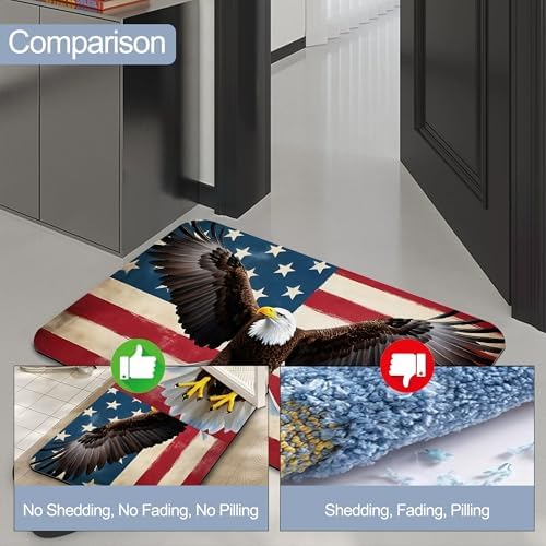 American Flag Bathroom Rugs, Non Slip Quick Dry Bald Eagle Bath Mats - Image 4