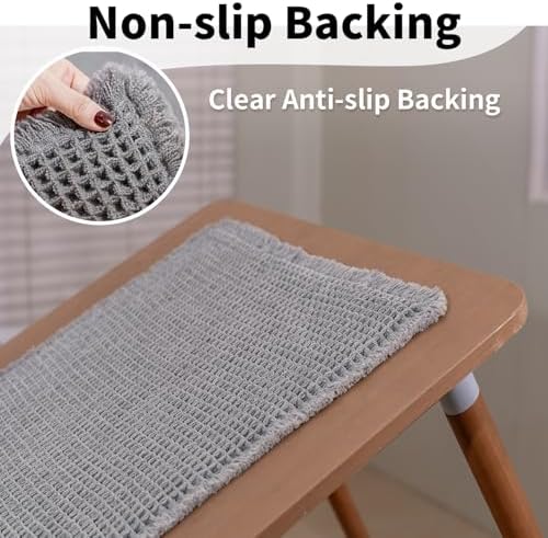 Waffle Bath Mat, Boho Bathroom Rugs Non Slip Washable - Image 5