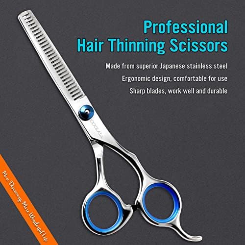 COOLALA Stainless Steel Hair Cutting Scissors Thinning Shears 6.5 Inch - Image 2