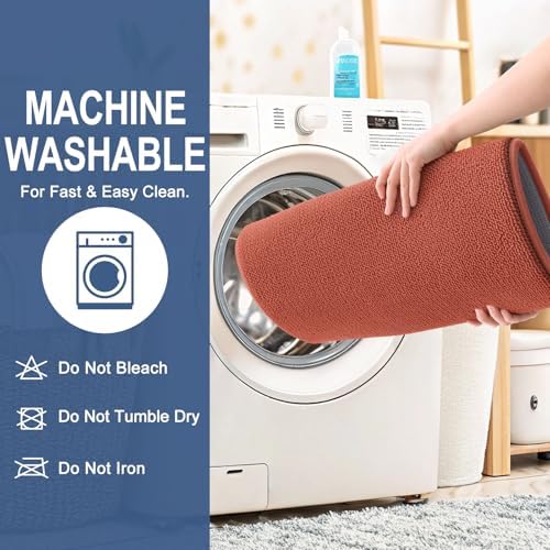 OLANLY Memory Foam Bathroom Runner Rugs 59x24, Long Mats, Rustic Terracotta - Image 6
