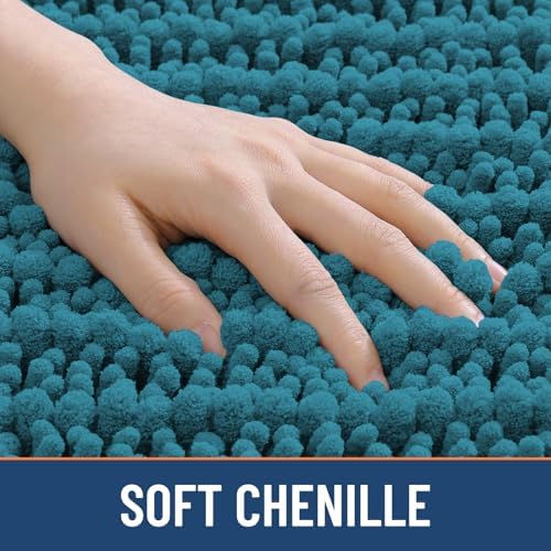 Smiry Bathroom Rugs 40X32, Extra Soft Rubber Backing Chenille Bath Mats - Image 4
