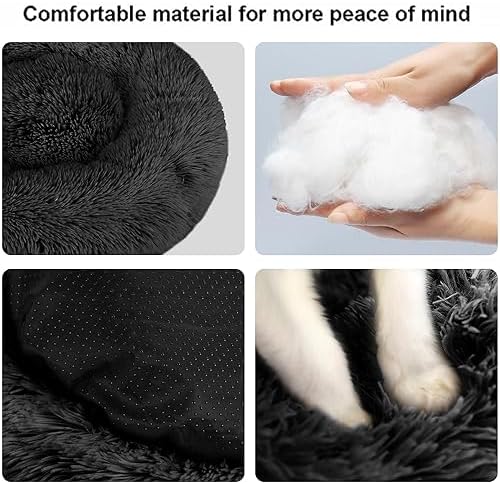 Dog Bed for Small Medium Large Dogs, 24 inch Calming Dogs Bed, Washable-Round - Image 2