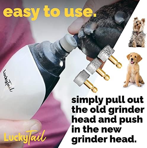 LUCKY TAIL - Dog Nail Grinder - Regular, Hard & Soft Replacement Head - Small & - Image 6