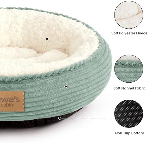 Love's cabin Round Donut Cat and Dog Cushion Bed, 20in Pet Bed - Image 2