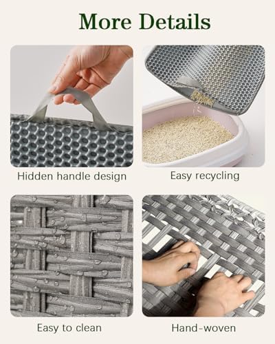 SETVSON Cat Litter Box Enclosure Furniture, Handwoven PE Rattan - Image 4