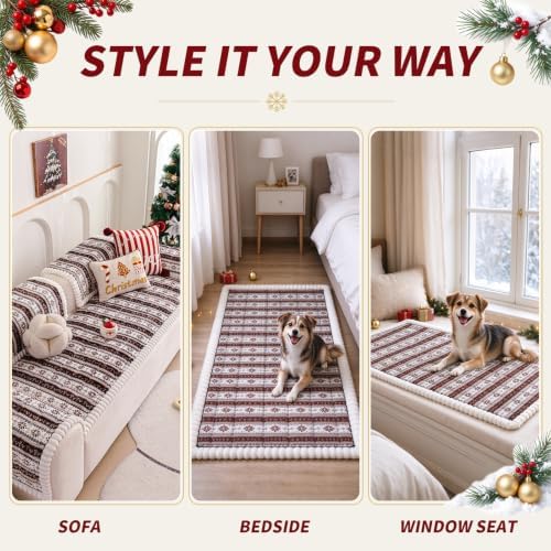 Christmas Couch Cover, Christmas Plush Sofa Cover for Dog Pet 1PC - Image 5