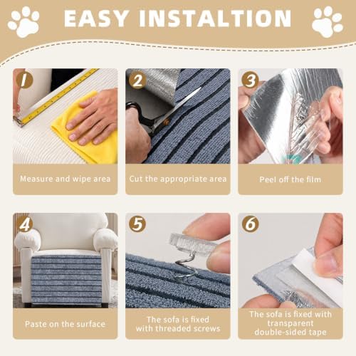 Cat Scratch Couch Furniture Protector, Self-Adhesive Scratch Pad - Image 5