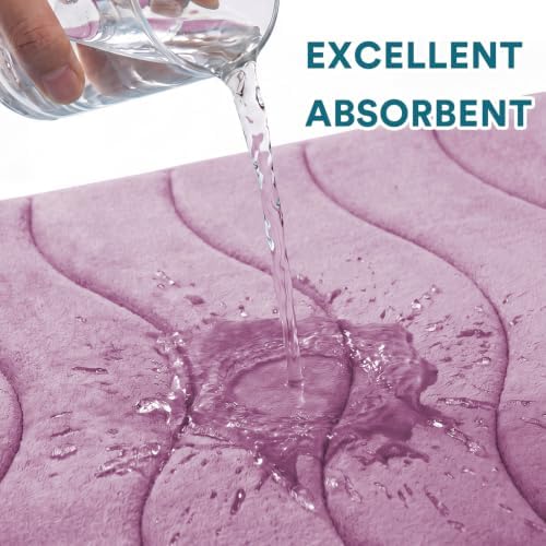 Flamingo P Lilac Bath Mat 20x32 Quick Dry Washable Memory Foam - Image 4