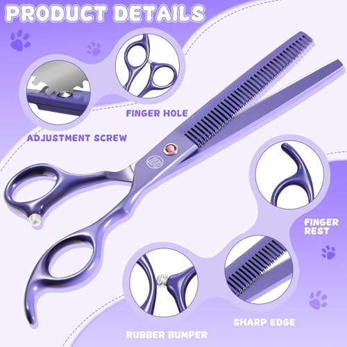 Moontay 7" Professional Dog Grooming Scissors Set of 5 - Image 4