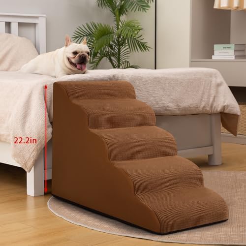 Aodisman Dog Stairs for High Bed, 5-Step Pet Ramp for Small Dogs and Cats - Image 5