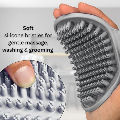 Dog Bath Brush - Silicone Grooming and Shedding Brush - Image 2