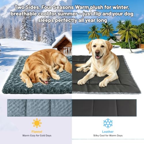 Large Size Washable Non‑deformable Rose-Velvet Comfort Dog Crate Mat - Image 3