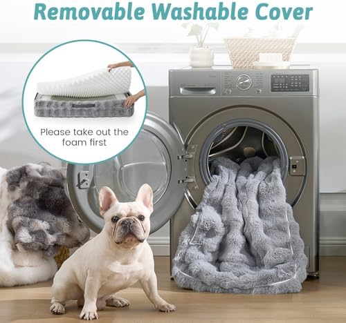 COZY KISS Faux Fur Orthopedic Extra Large Dog Bed, XXL 48x35 inch - Image 6